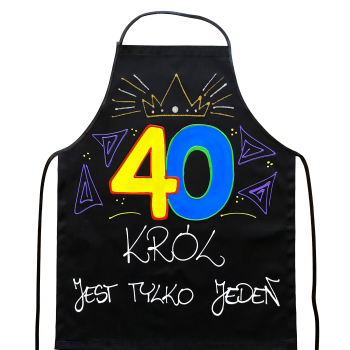 [Fb07-40] Fartuszek bawełniany KRÓL JEST TYLKO JEDEN na 40
